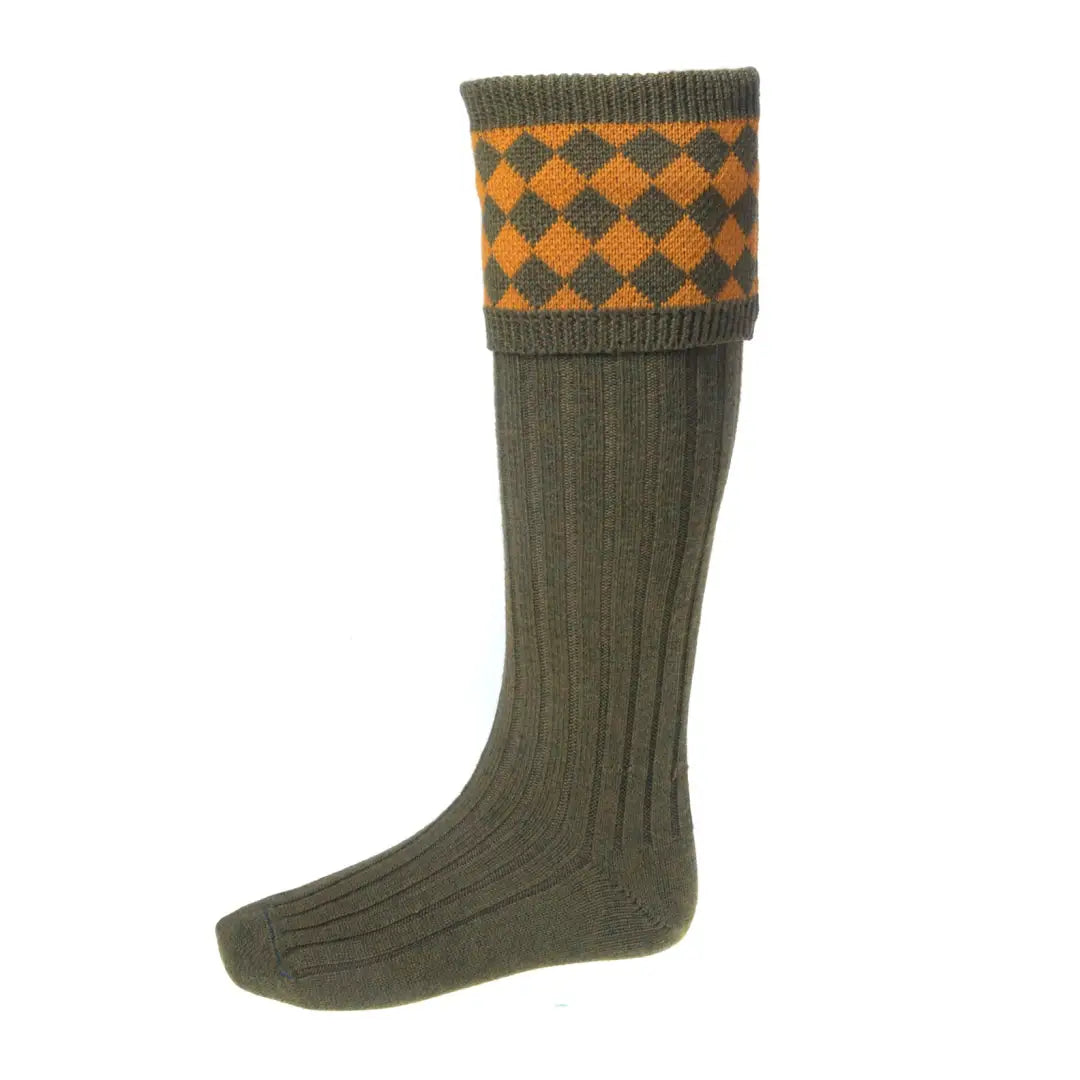 Ski socks for ski plush-House of Cheviot Chessboard Socks