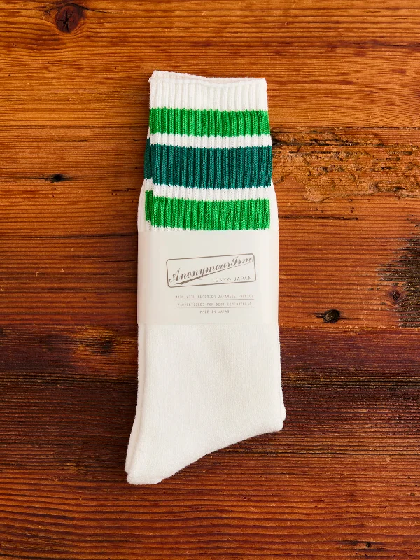 Ski socks for ski turn-3 Line Crew Length Sock in Green