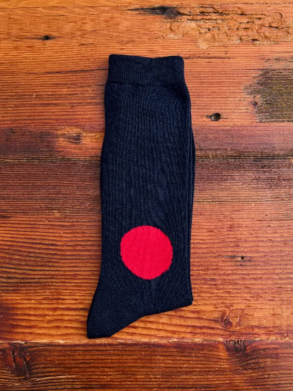 Ski socks for ski walk-Japanese Flag Socks in Navy