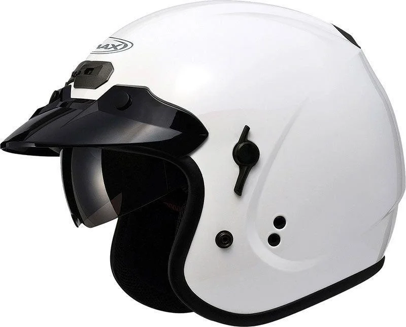 Helmet for daily biking-GMax GM32 Pearl White Open Face Helmet