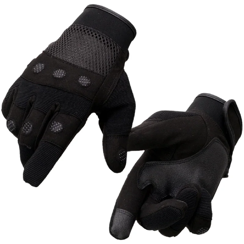 Gloves for black color-Milwaukee Leather SH761 Men's Black Textile Padded Knuckle Mechanics Gloves with Amara Palm