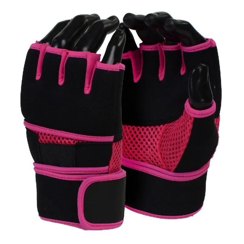 Gloves for gift sets-X-Fitness XF3000 Gel Boxing MMA Kickboxing Cross Training Handwrap Gloves-BLK/PINK