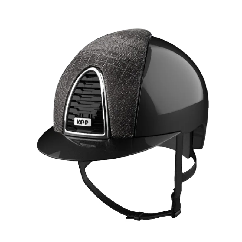 Helmet for rugged design-Riding Helmet Cromo 2.0 Shine Black - Galassia Front by KEP