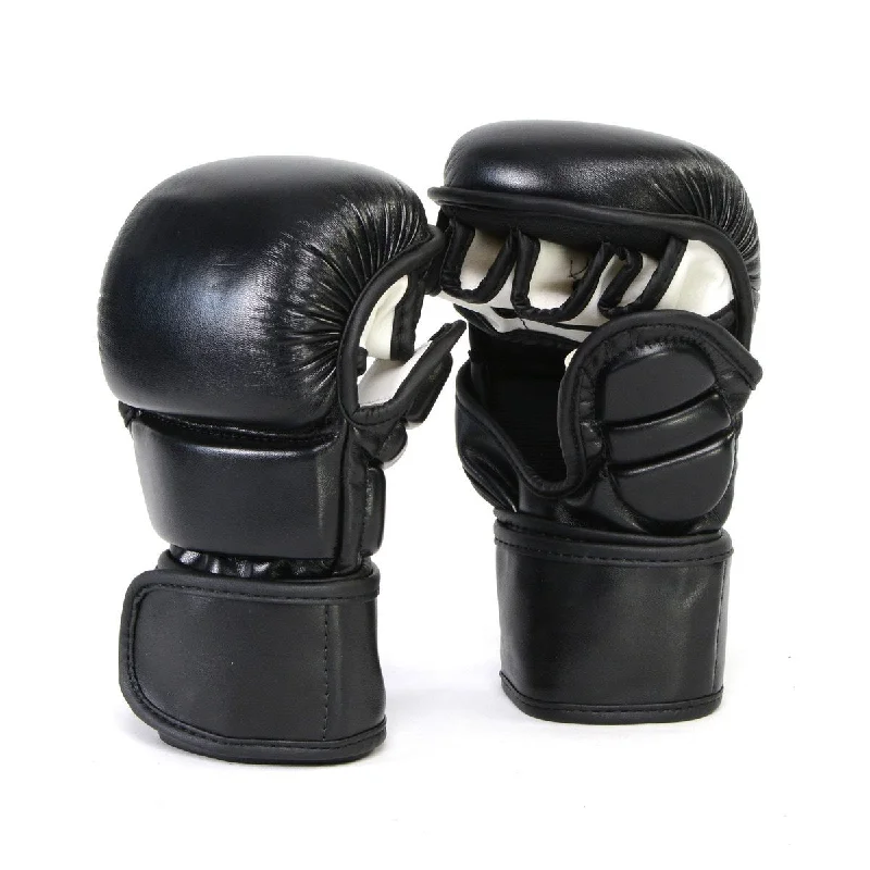 Gloves for team uniforms-X-Fitness XF2001 7 oz MMA Hybrid Sparring Gloves-BLACK