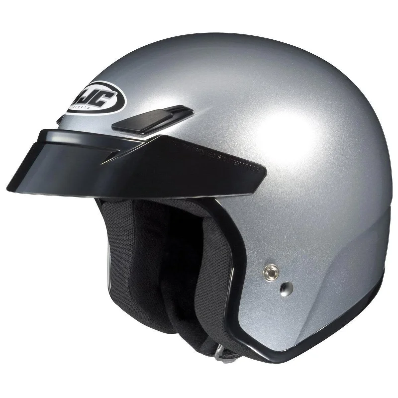 Helmet with solid design-HJC CS-5N Silver Open Face Helmet