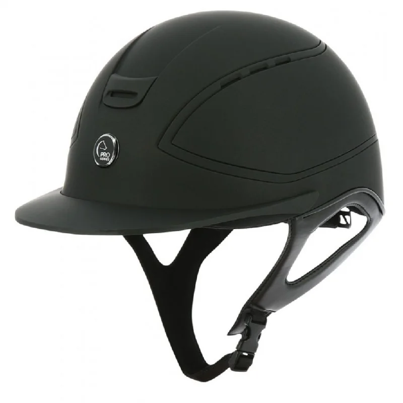 Helmet with compact straps-Equi Theme Hybrid Pro Series Helmet BLACK MATT