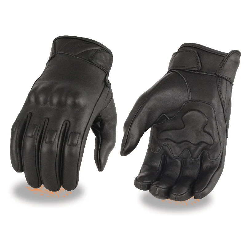 Gloves for heavy duty-Xelement XG7501 Men's Black Leather Gloves with Rubberized Knuckles