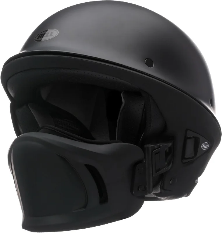 Helmet with secure fit-Bell Rogue 'Built Bell Tough. Innovative Muzzle' Matte Black Half Helmet