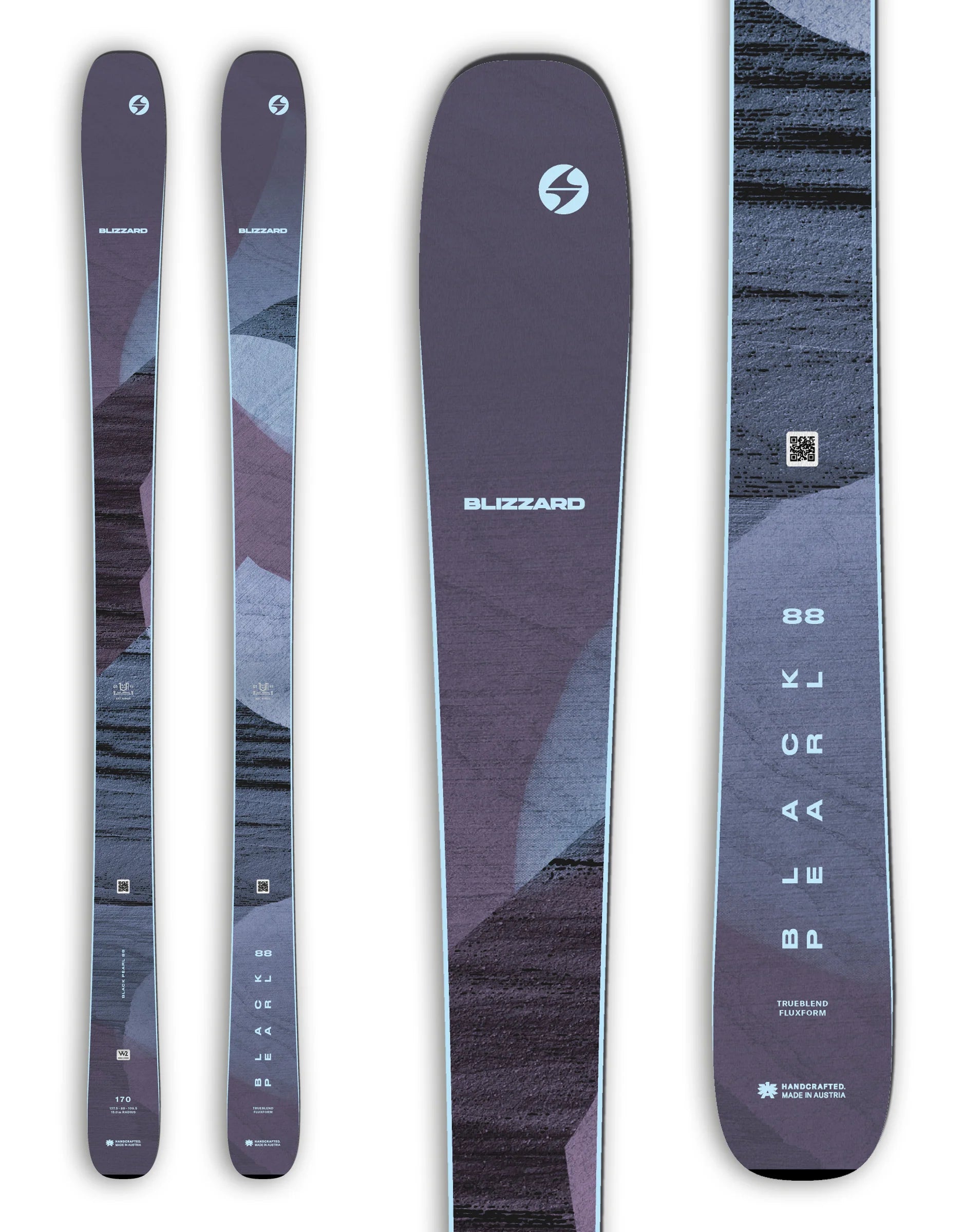 Skis with flexible bindings-Blizzard Black Pearl 88 Skis 2025