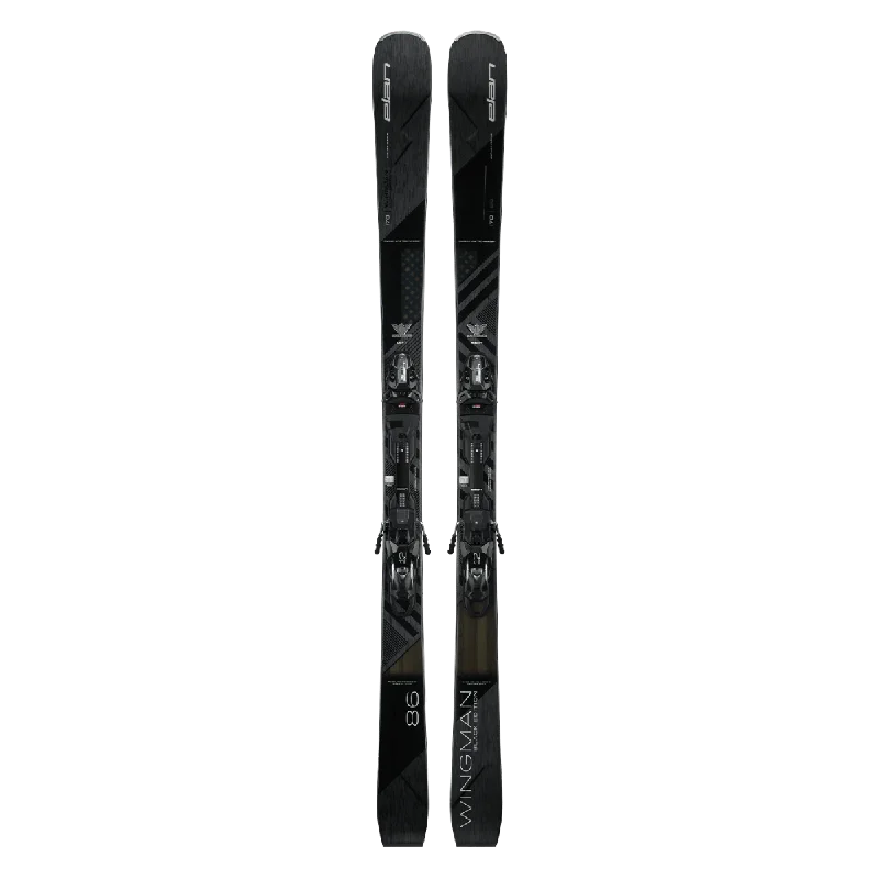 Affordable skis for seniors-Elan WINGMAN 86 Black Edition FX Ski + EMX 12.0 DB102220 Binding 2025