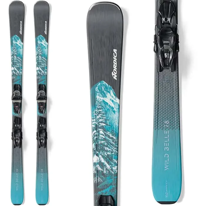 Durable skis for teens-Nordica Wild Belle 78 Women's Skis CA FDT + Light 11 GW Binding 2025