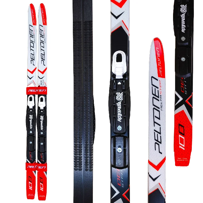 Ski Bindings with Plain Look-Peltonen Delta Jr Step Classic Skis with Bindings