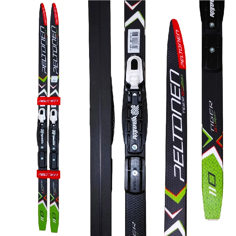 Ski Bindings for Snow Training-Peltonen G-Grip Tiger Skis with Pre Mounted NNN Bindings