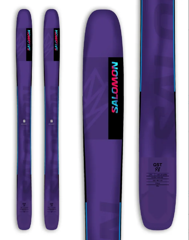 Skis with smooth edges-Salomon QST 98 Skis 2025